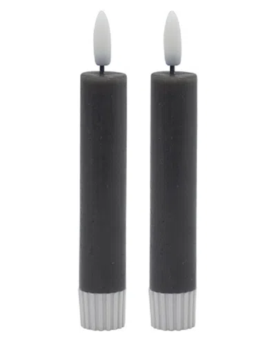 Bidkhome Set Of 2 Small Flameless Taper Candles In Gray
