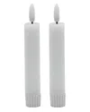 Bidkhome Set Of 2 Small Flameless Taper Candles In White
