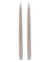 Bidkhome Set Of 2 Tall Flameless Taper Candles In Pink