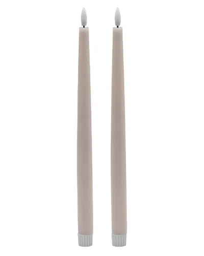 Bidkhome Set Of 2 Tall Flameless Taper Candles In Pink