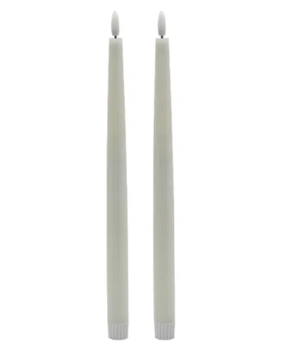 Bidkhome Set Of 2 Tall Flameless Taper Candles In White