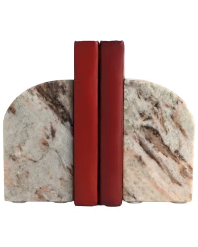 Bidkhome Set Of 2 Toronto Marble Bookends In Beige