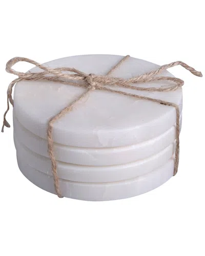 Bidkhome Set Of 4 Marble Round Coasters