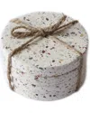Bidkhome Set Of 4 Terrazo Round Coasters With Twine In White