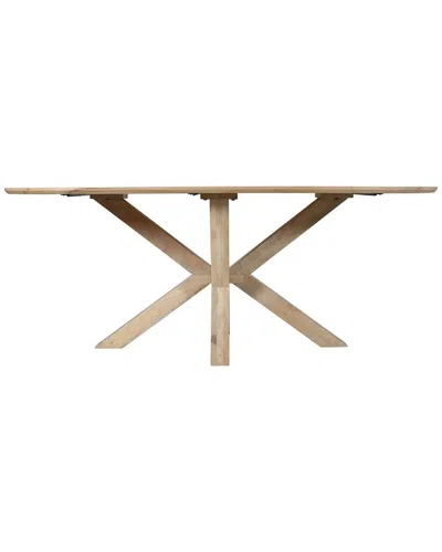 Bidkhome Smooth Oak Mango Wood Dining Table In Brown