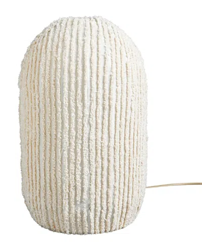 Bidkhome Striped Cotton White Floor Lamp In Neutral