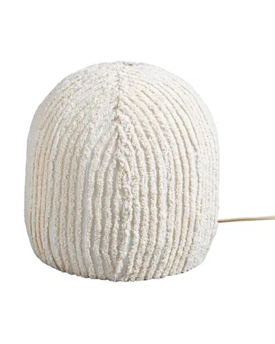 Bidkhome Striped Cotton White Table Lamp In Neutral