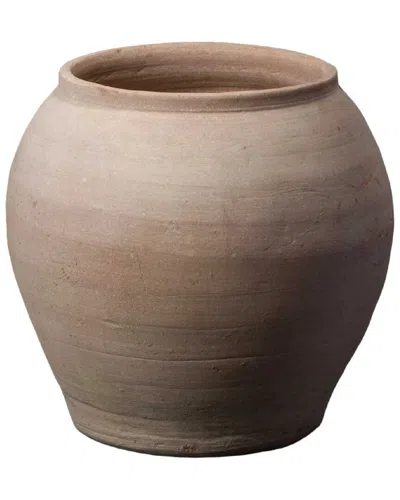 Bidkhome Terracotta Pot Dia 21.7 White