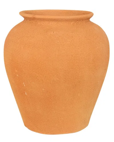 Bidkhome Terracotta Vase In Orange