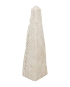 Bidkhome Travertine Obelisk Small In Beige