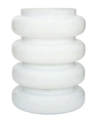 Bidkhome Vase Flower Recycled Glass Bulb In White