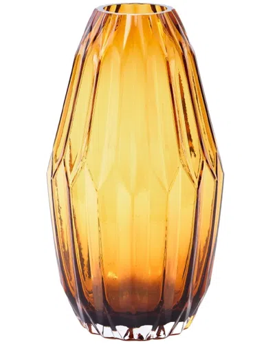 Bidkhome Vase Folds Glass In Yellow