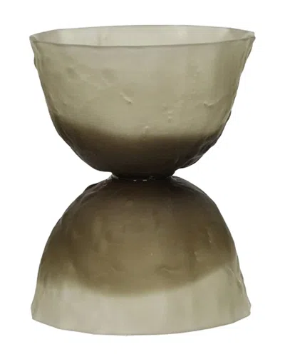Bidkhome Vase Glass Hurricane Smoke 4.7in In Brown