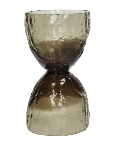 Bidkhome Vase Hurricane Glass 6.5in In Brown