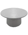 Bidkhome White Aluminum Coffee Table W/chisel Texture Base