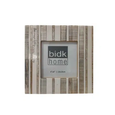 Bidkhome White & Light Gray Resin Picture Frame 4"x4” In White;light Gray