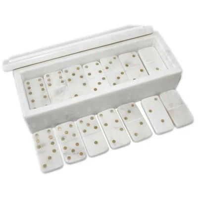 Bidkhome White Marble Dominoes Set