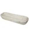 Bidkhome White Marble Organic Oval Bowl