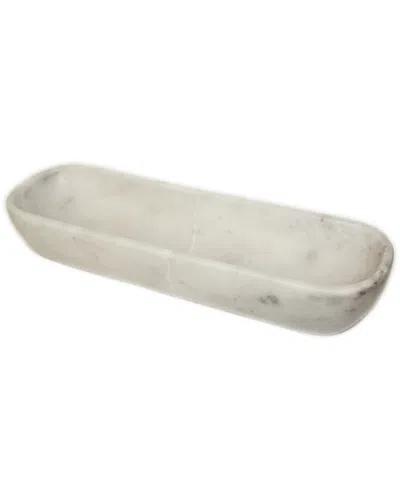 Bidkhome White Marble Organic Oval Bowl