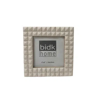 Bidkhome White Picture Frame 4"x4” Resin Diamond Box Design