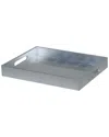 Bidkhome X-small Silver Leaf Lacquer Rectangular Serving Tray In Silver