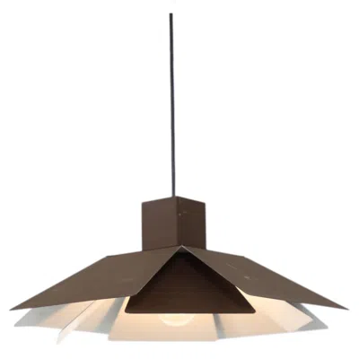 Pre-owned Bieffeplast Mid-century Mod Architectural Pendant Lamp, Beiffeplast Style, Brown Enamel