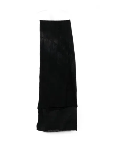 Biek Verstappen Crinkled Wool Scarf In Black