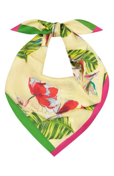 Bien Abye Garden View Silk Scarf In Yellow