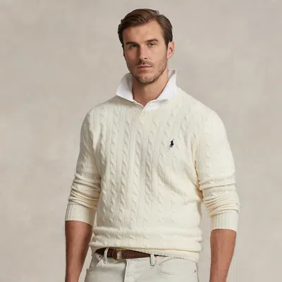 Big & Tall - Cable-knit Wool-cashmere Jumper In Neutral