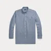 Big & Tall - Gingham Stretch Poplin Shirt In Blue