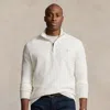 Big & Tall - Mesh-knit Cotton Quarter-zip Jumper In White