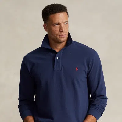 Big & Tall - Mesh Long-sleeve Polo Shirt In Multi