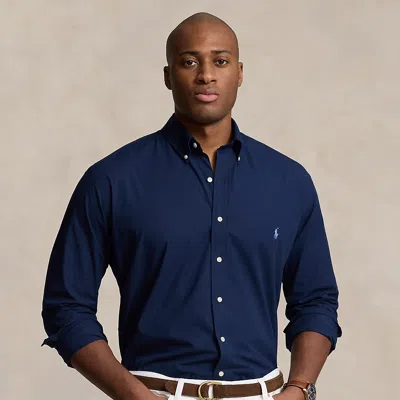 Big & Tall - Stretch Poplin Shirt In Blue