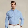 Big & Tall - Striped Stretch Poplin Shirt In Blue