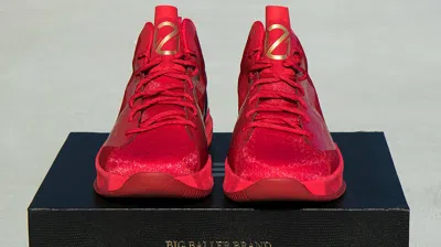 Pre-owned Big Baller Brand/bbb Zo2 Triple Red Basketball Shoes, 2 Free T-shirts & 1 Hoodie