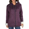 Big Chill Womens Sherpa Hooded Fleece Jacket In Purple