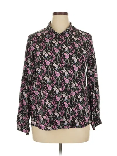 Pre-owned Big Dart Long Sleeve Blouse In Black