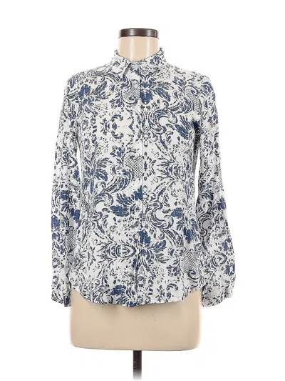 Pre-owned Big Dart Long Sleeve Blouse In Blue