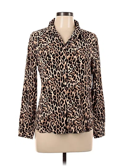 Pre-owned Big Dart Long Sleeve Blouse In Brown
