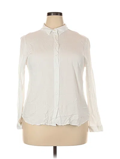 Pre-owned Big Dart Long Sleeve Blouse In White