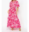 Big Hit Fashion Elsie Tropical Dress In Fuchsia