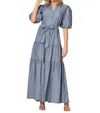 Big Hit Fashion Stripe Maxi Dress In Blue In Gray