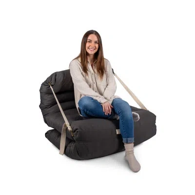 Big Joe Chameleon 4-in-1 Lounger, Soft Twill In Charcoal Polyester