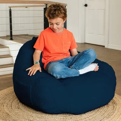 Big Joe Cloudberry Foam-filled Structured Bean Bag Chair In Deep Blue