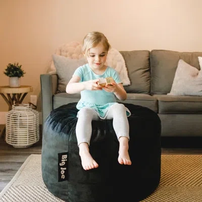 Big Joe Foam Filled Bean Bag Chair With Soft Removeable Cover In Black Polyester