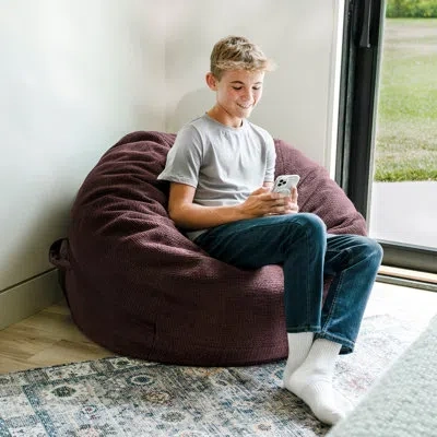 Big Joe Fuf Foam Filled Bean Bag Chair With Removable Cover In Merlot Polyester