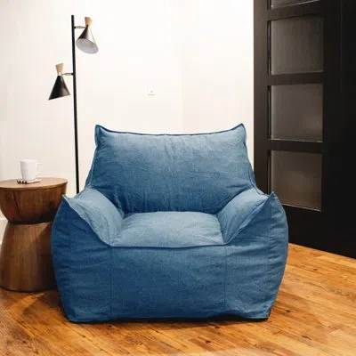 Big Joe Imperial Bean Bag Sofa In Pacific Blue Union 100% Polyester