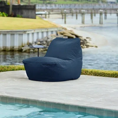 Big Joe Luft Lightweight Outdoor Patio Chair, Premium Sunbrella Fabric, Comfortflow Bean Filling, Nightfall In Sailor Blue