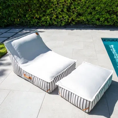 Big Joe Lux Sealander Pool Float And Patio Chair, No Inflation Needed In Black,white
