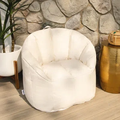 Big Joe Milano Outdoor Bean Bag Chair In White Vinyl